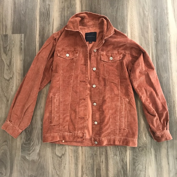 American Eagle Rust Corduroy Trucker 